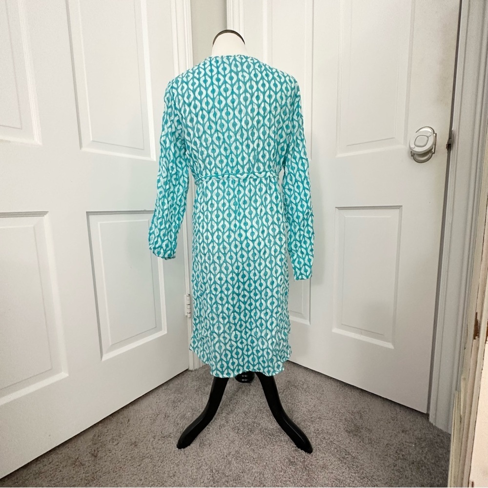 NEW! Geometric cover-up Small Teal Blue Aqua swimsuit bathing suit coverup - Picture 4 of 8
